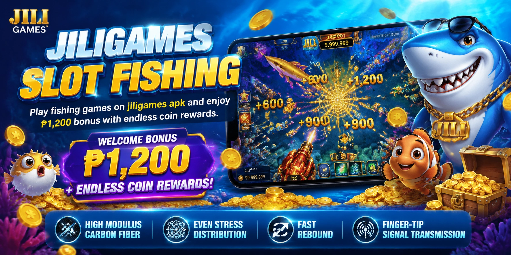 Fishing game screen one on jiligames.pro