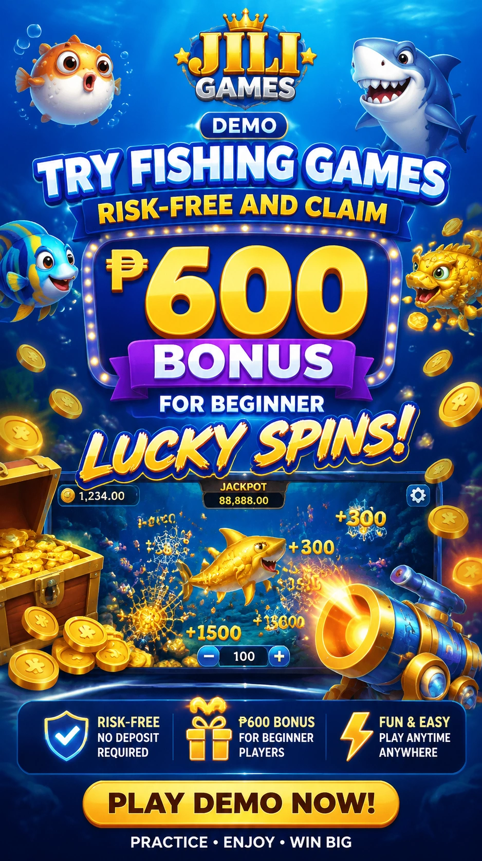 Fishing games visual on jiligames.pro