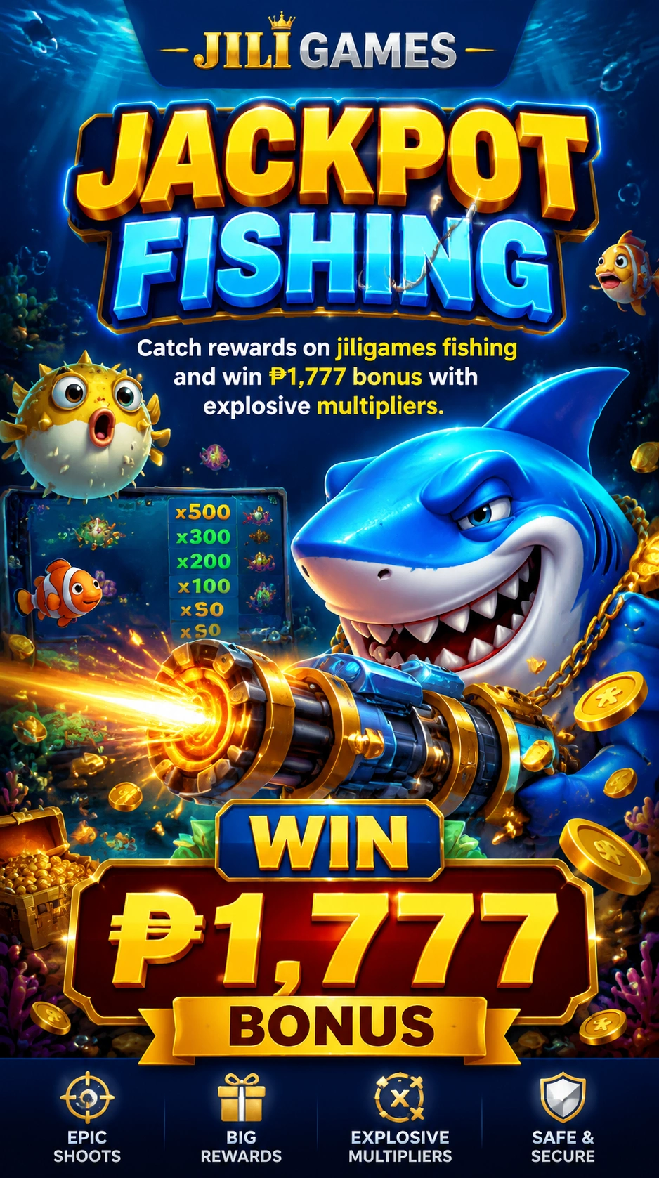 Fishing game screen six on jiligames.pro