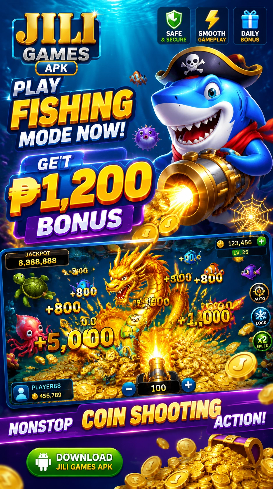 Fishing game screen seven on jiligames.pro