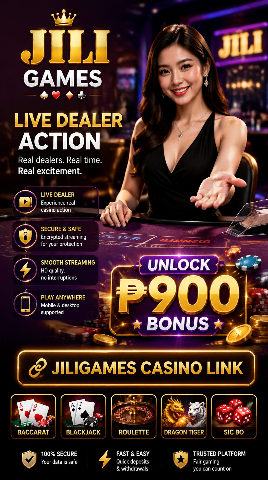 Live dealer casino lobby preview